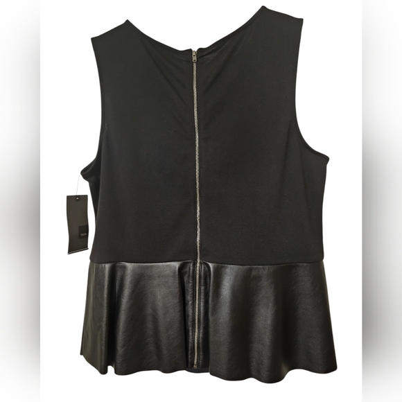 Mossimo Faux Leather Sleeveless Top. Size XL. Color Black. - Picture 2 of 4